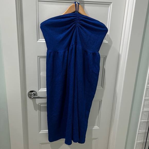 h&m blue strapless dress Skye Blue Floral Bandeau Dress – Gabi Swimwear main image 1